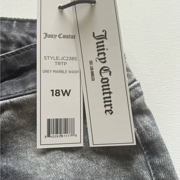 JUICY COUTURE Venice Faded Wash Whiskered Jeans Size 18Wx 28" GREY MARBLE WASH - Picture 6 of 9